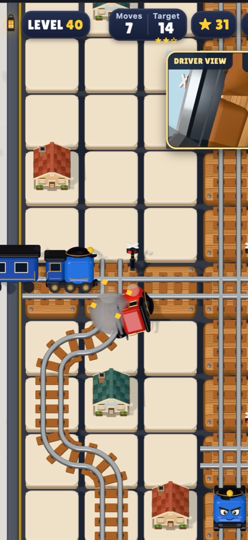 A Big City level with crossroads and the blue express train