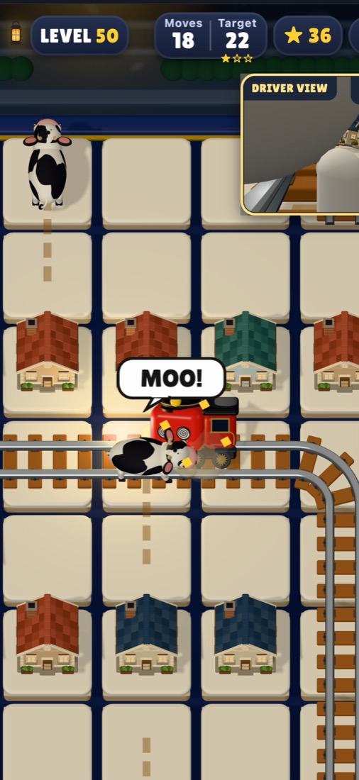 A cow on the line shouting MOO as the train brakes